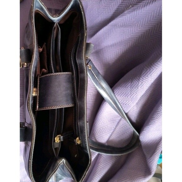 Liz Claiborne Blue Handbag Gold Hardware - Picture 3 of 7